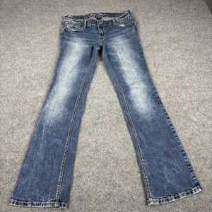 Ariya Jeans Women's 9/10 Bootcut Y2K Medium Wash Embellished Blue Denim Casual